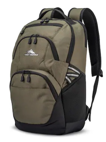 High Sierra Olive And Black Women’s Men’s Campus Backpack Swoop Sg 19" Backpack